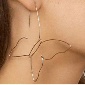 House of Harlow 1960 Gold wire butterfly earrings New Nickel Free Dangle unique